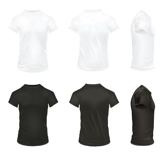 Free vector realistic t shirt isolated illustration set