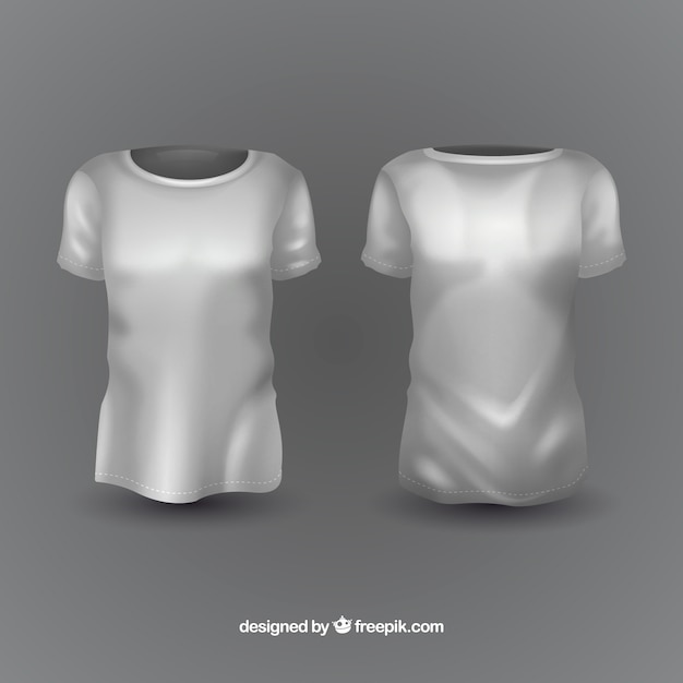 Free vector realistic t-shirts in different views