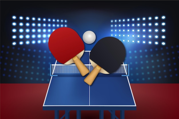 Vettore gratuito sfondo realistico ping pong