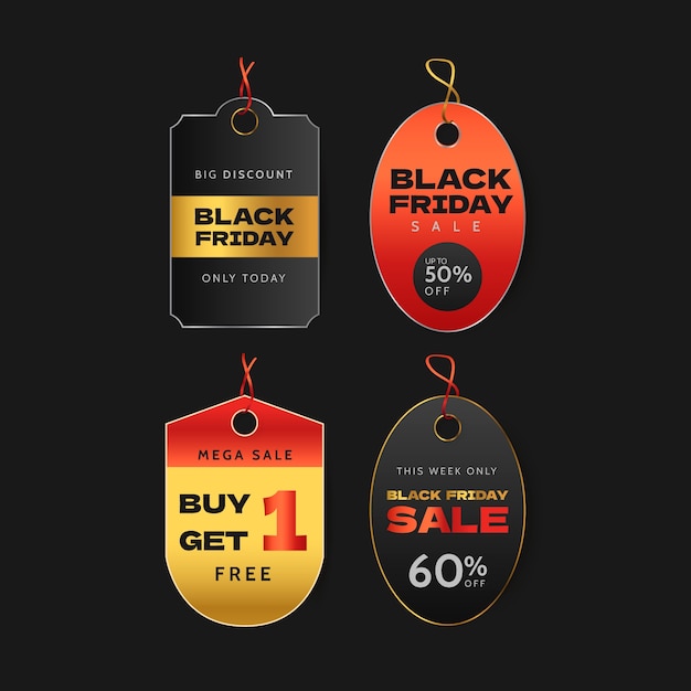 Realistic tag banner illustration for black friday sales