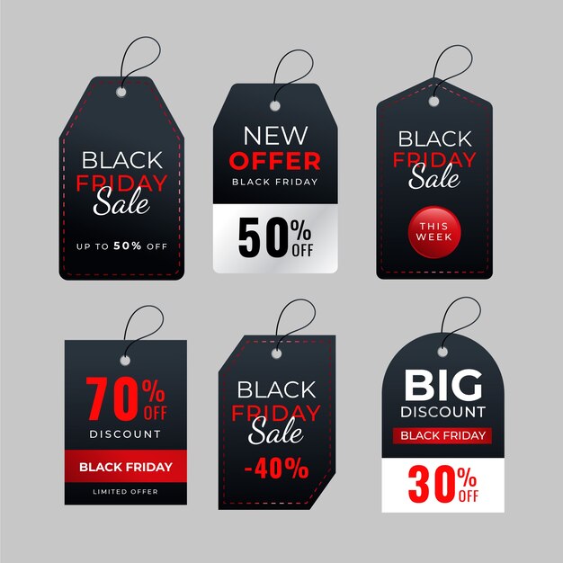 Realistic tags/banners collection for black friday sale