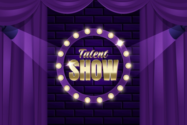 Vettore gratuito sfondo realistico del talent show