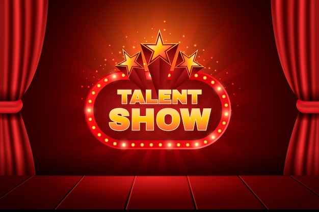 Vettore gratuito sfondo realistico del talent show