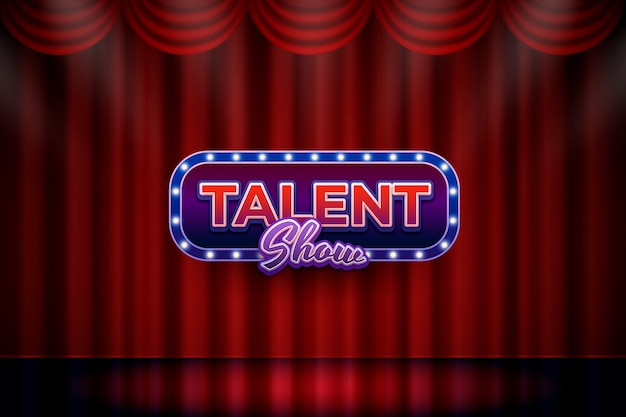 Vettore gratuito sfondo realistico del talent show