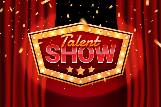 Vettore gratuito sfondo realistico del talent show