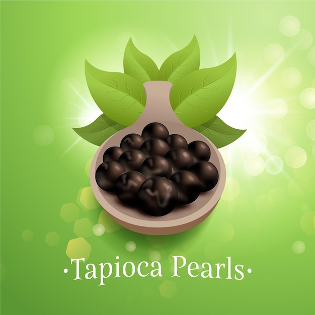 Free vector realistic tapioca pearls illustration