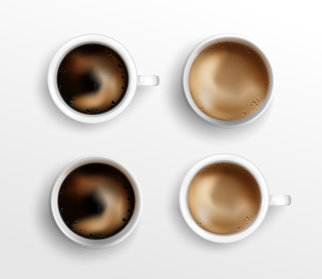 Free vector realistic tasty coffee cups set