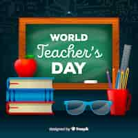 Free vector realistic teachers day background