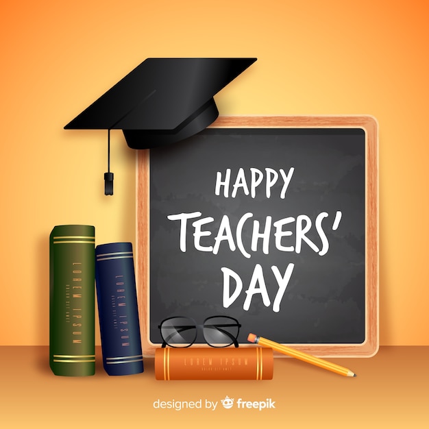 Free vector realistic teachers' day concept