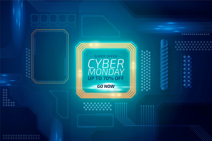 無料Vector 現実的な技術サイバーマンデーの背景