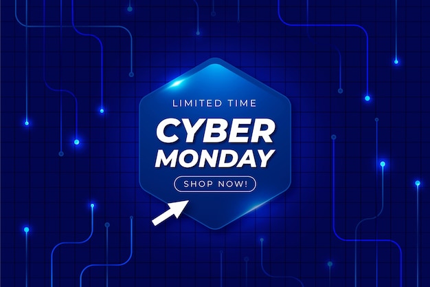 Realistic technology cyber monday background