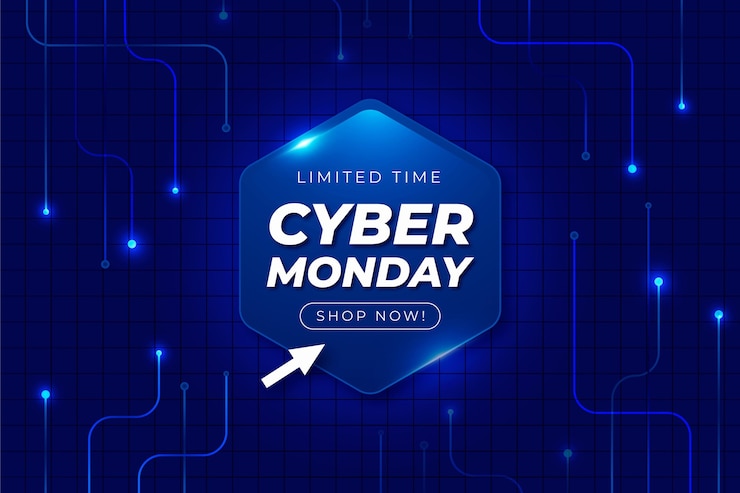 Free Vector realistic technology cyber monday background