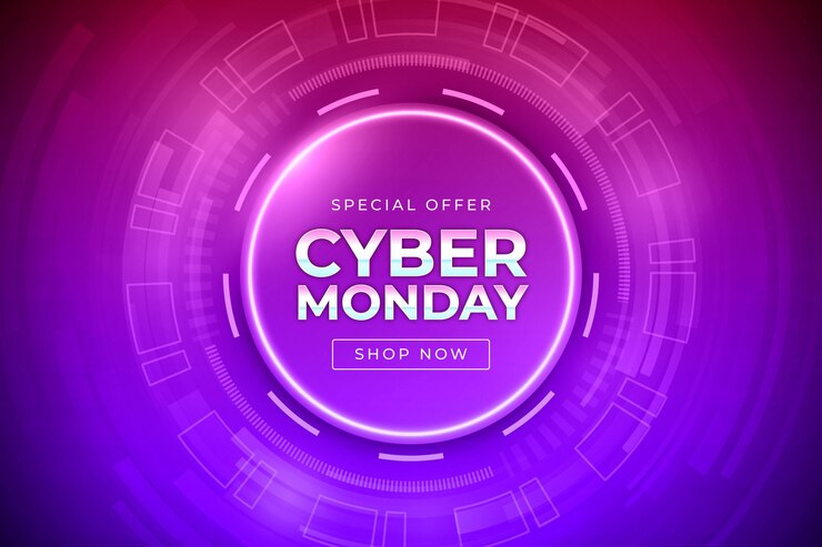 Free Vector realistic technology cyber monday background