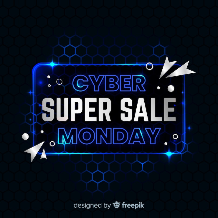 Free Vector realistic technology cyber monday concept