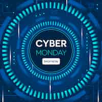 Vettore gratuito tecnologia realistica cyber lunedì concetto