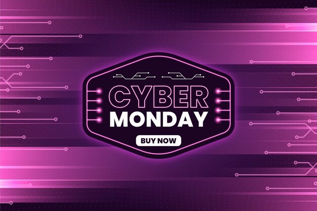 Realistic technology cyber monday concept
