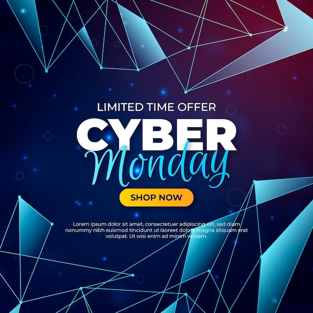 Realistic technology cyber monday concept