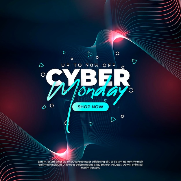 Free vector realistic technology cyber monday concept