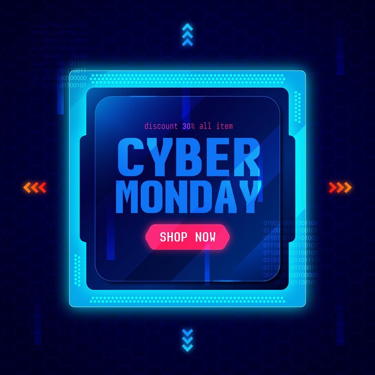Free Vector realistic technology cyber monday