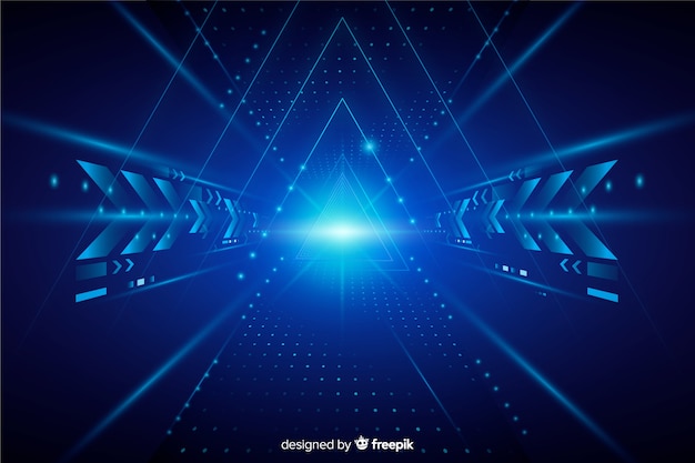 Realistic technology light tunnel background
