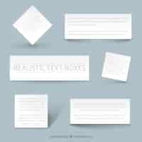 Free vector realistic text boxes templates