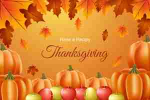 Free vector realistic thanksgiving background