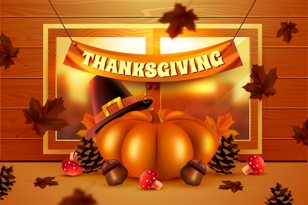 Realistic thanksgiving background