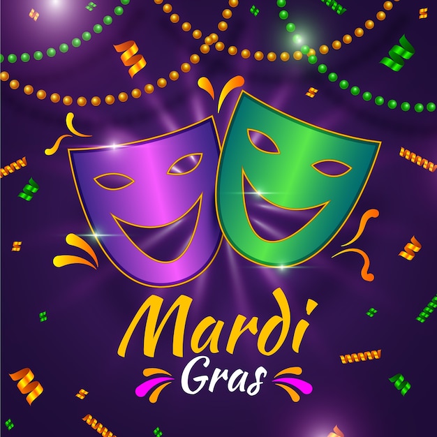 Realistic theme for mardi gras event