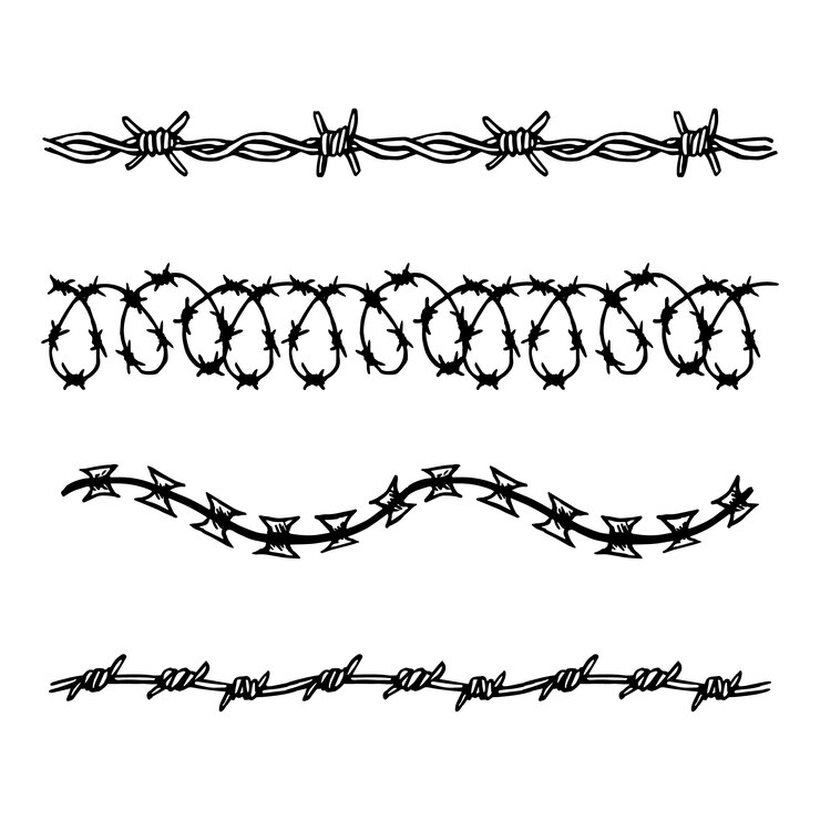 Free Vector realistic thorns border collection