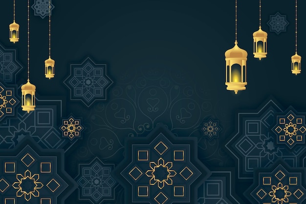 Realistic three-dimensional arabic ornamental background