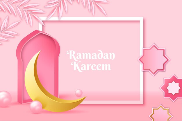 Реалистичная трехмерная иллюстрация рамадан карим