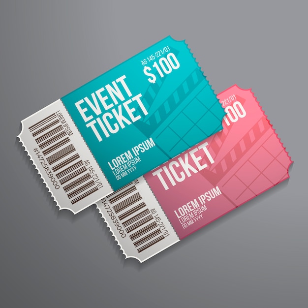 Realistic ticket mockup design