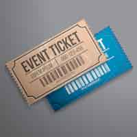 Free vector realistic ticket mockup design