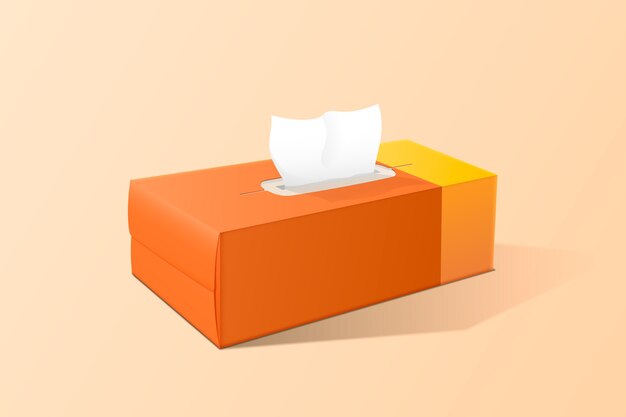 Realistic tissue box mockup