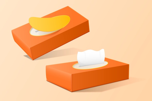 Free vector realistic tissue box mockup