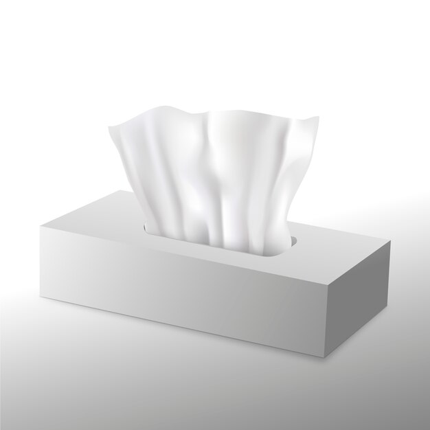 Realistic tissue box mockup