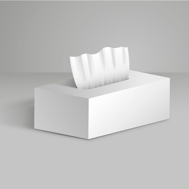 Realistic tissue box mockup