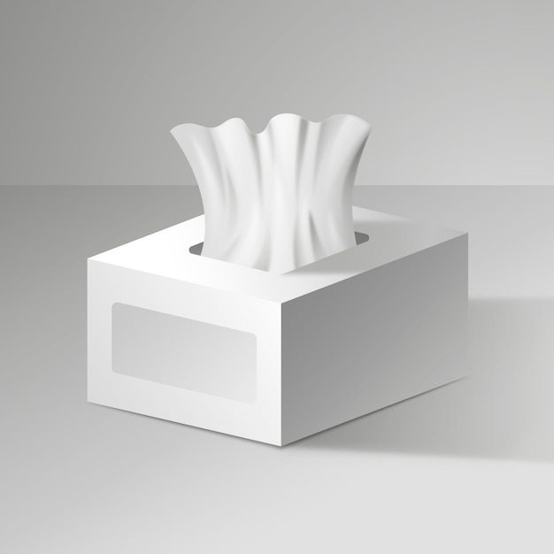 Realistic tissue box mockup