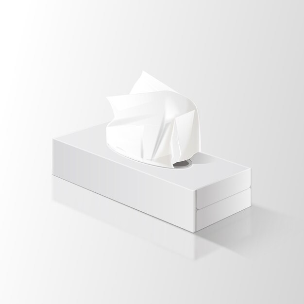 Realistic tissue box mockup