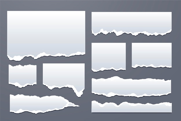 Реалистичная коллекция рваной бумаги