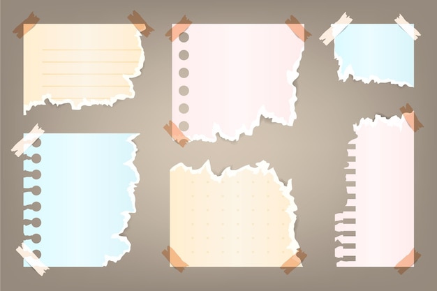 Free vector realistic torn paper collection