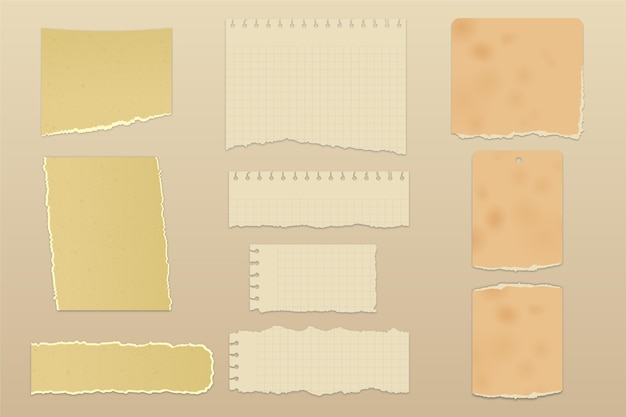 Free vector realistic torn paper collection