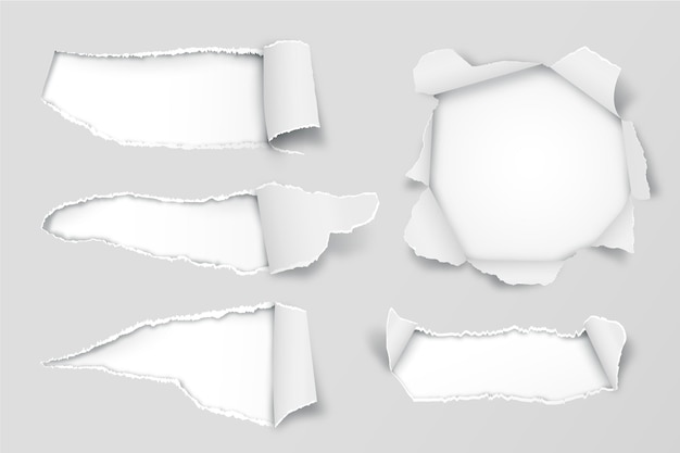 Free vector realistic torn paper collection