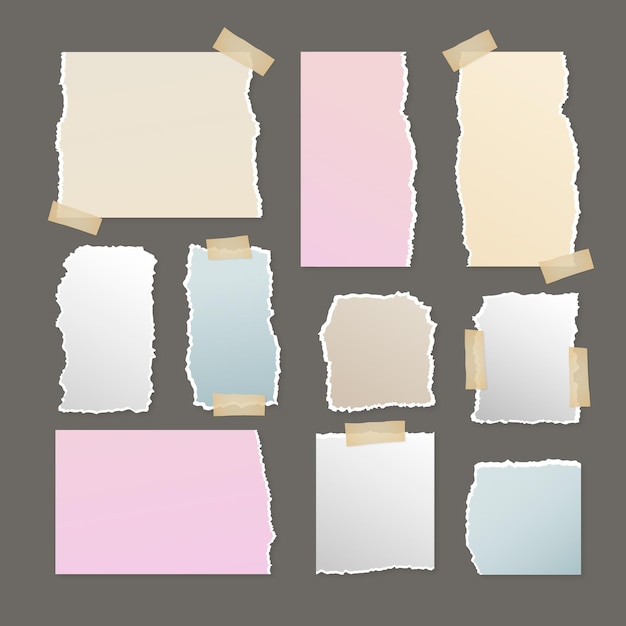 Free vector realistic torn paper pack