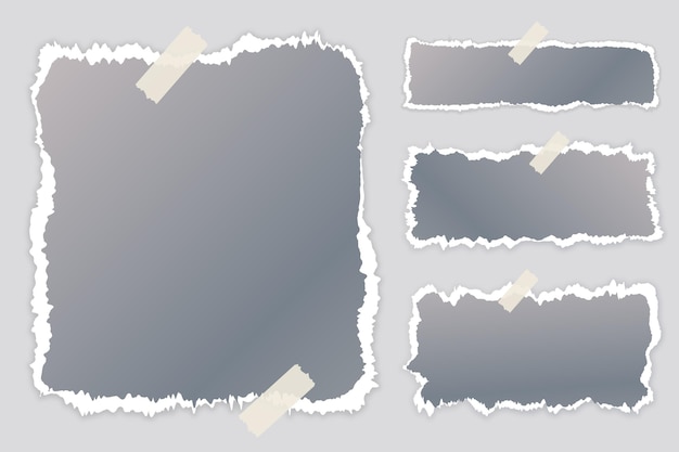 Free vector realistic torn paper set