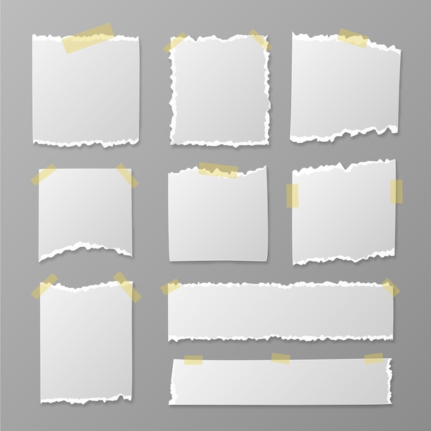 Free vector realistic torn papers collection