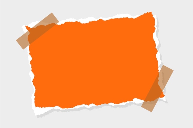 Realistic Torn Ripper Orange Paper Frame Background