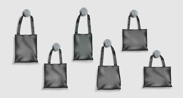 Set di design di borse tote realistiche