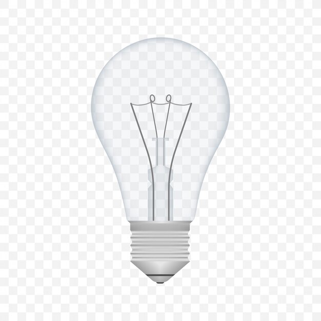 リアルな透明電球 ランプ 白熱電球 ベクトルストックイラスト プレミアムベクター