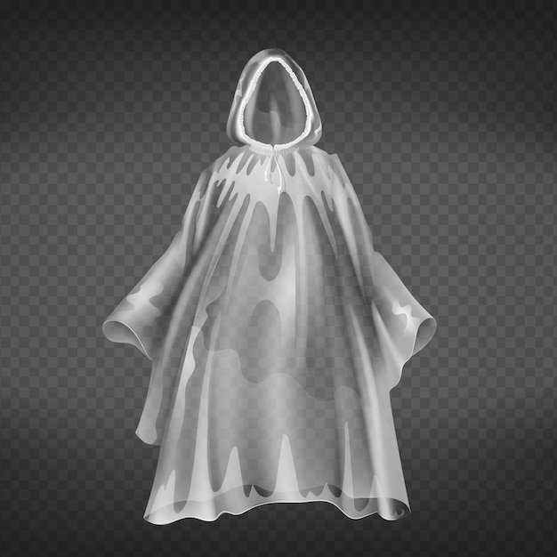 Free vector realistic transparent raincoat, disposable waterproof slicker for autumn, springtime.